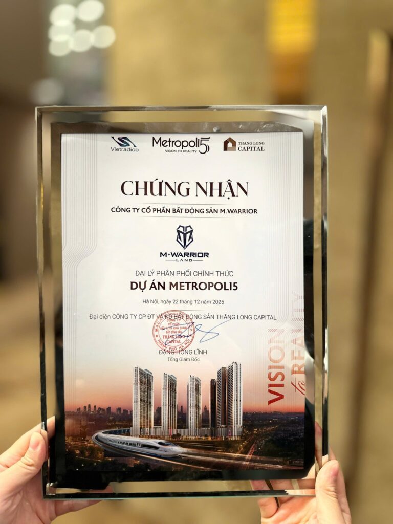 CHỨNG NHẬN ĐƠN VỊ PHÂN PHỐI CHÍNH THỨC DỰ ÁN METROPOLI5 award